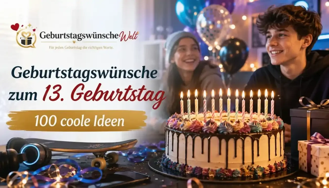 Geburtstagswünsche zum 13. Geburtstag