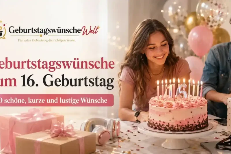 Geburtstagswünsche zum 16. Geburtstag: 80 schöne Ideen