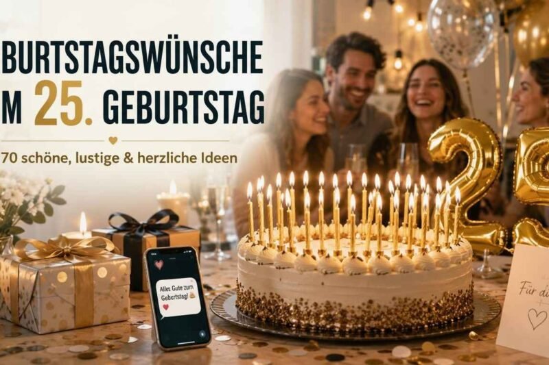 Geburtstagswünsche zum 25. Geburtstag: 70 Ideen