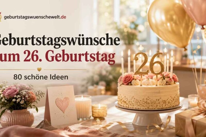 Geburtstagswünsche zum 26. Geburtstag: 80 schöne Ideen