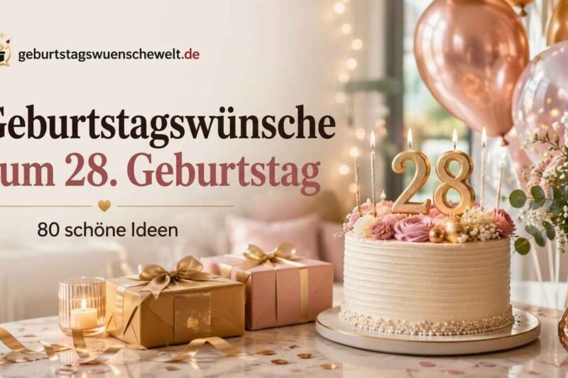Geburtstagswünsche zum 28. Geburtstag: 80 schöne Ideen