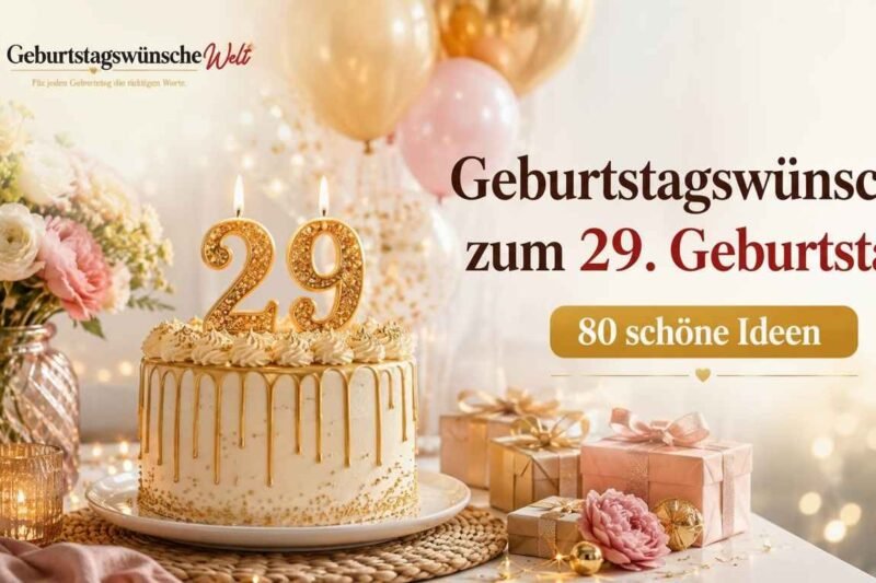 Geburtstagswünsche zum 29. Geburtstag: 80 schöne Ideen