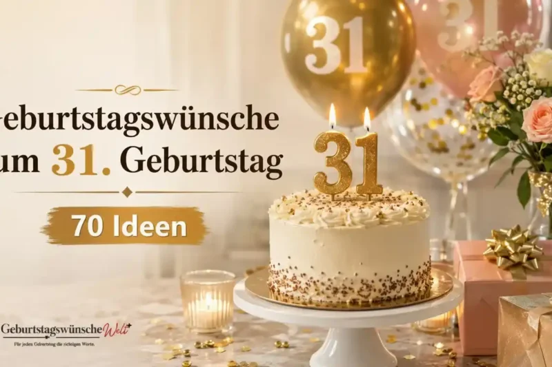 Geburtstagswünsche zum 31. Geburtstag | 70 Ideen