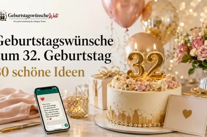Geburtstagswünsche zum 32. Geburtstag: 80 schöne Ideen