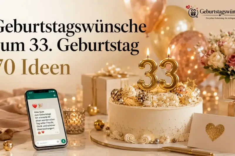 Geburtstagswünsche zum 33. Geburtstag: 70 Ideen