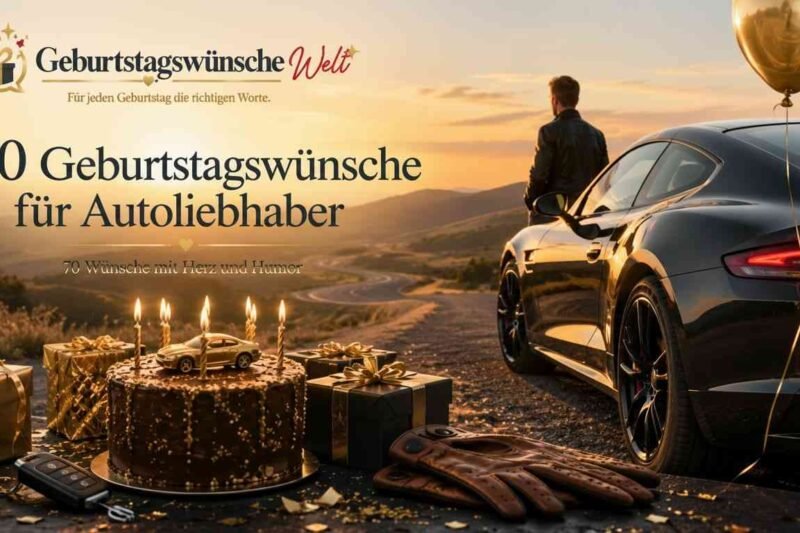70 Geburtstagswünsche für Autoliebhaber mit Herz und Humor