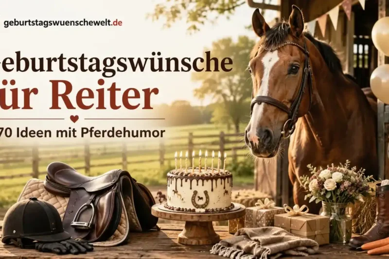 Geburtstagswünsche für Reiter: 70 Ideen mit Pferdehumor
