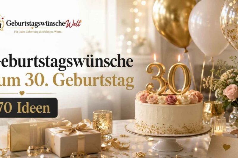 Geburtstagswünsche zum 30. Geburtstag: 70 Ideen